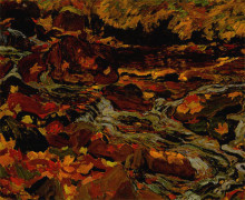 Репродукция картины "leaves in the brook" художника "макдональд джеймс эдуард херви"