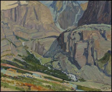 Репродукция картины "valley and stream, oesa trail, lake o&#39;hara" художника "макдональд джеймс эдуард херви"