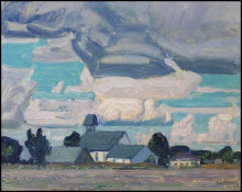 Картина "cloudy sky, thornhill church" художника "макдональд джеймс эдуард херви"