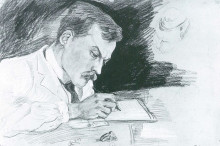 Картина "portrait of dr.&#160;ludwig&#160;deubner, writing" художника "маке август"