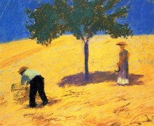 Картина "tree&#160;in the cornfield" художника "маке август"