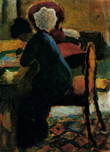 Репродукция картины "elisabeth at the table" художника "маке август"