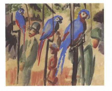 Копия картины "blue parrots" художника "маке август"