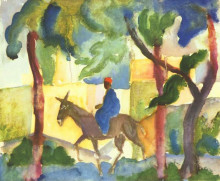 Картина "donkey&#160;rider" художника "маке август"