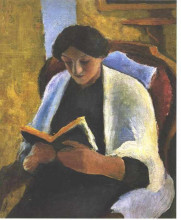 Репродукция картины "reading woman" художника "маке август"