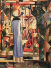 Картина "woman in front of a large illuminated window" художника "маке август"