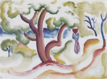 Копия картины "woman with&#160;pitcher&#160;under trees" художника "маке август"