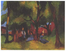 Репродукция картины "children and sunny trees" художника "маке август"