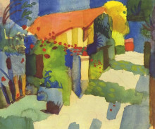Репродукция картины "house&#160;in the garden" художника "маке август"