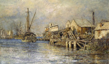 Копия картины "the old ship, williamstown" художника "мак-каббин фредерик"