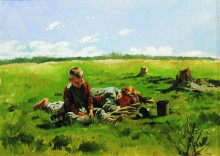 Копия картины "мальчики в поле" художника "маковский владимир"
