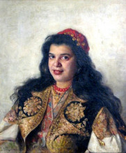 Репродукция картины "a gypsy lady" художника "маковский владимир"