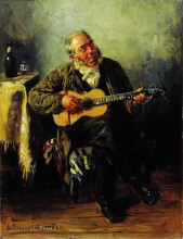 Копия картины "гитарист" художника "маковский владимир"