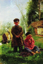 Копия картины "крестьянские мальчики" художника "маковский владимир"