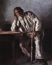 Копия картины "старик с трубкой" художника "маковский владимир"