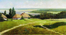 Копия картины "украинский пейзаж с хатами" художника "маковский владимир"
