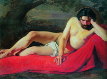 Копия картины "лежащий натурщик" художника "маковский константин"