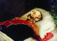 Копия картины "портрет александра ii на смертном одре" художника "маковский константин"