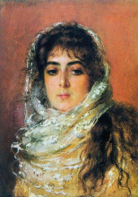 Копия картины "портрет жены художника ю.п.маковской" художника "маковский константин"