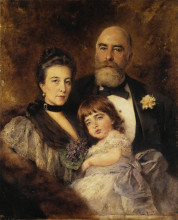 Копия картины "volkov&#39;s family. group portrait of m.s.volkov, s.n.volkova and s.m.volkov-manzei" художника "маковский константин"