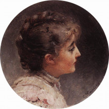 Картина "головка. портрет госпожи вивьен, жены актера и режиссера л.с.вивьена" художника "маковский константин"