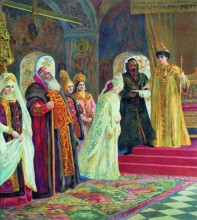 Копия картины "выбор невесты царем алексеем михайловичем" художника "маковский константин"
