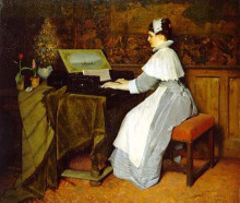 Картина "still life (girl at a spinet)" художника "макс габриэль фон"