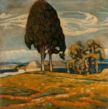 Копия картины "chapel with tree" художника "малеас константин"
