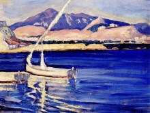 Репродукция картины "turkish harbour" художника "малеас константин"
