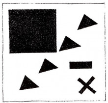 Репродукция картины "супрематическая группа с использованием треугольника" художника "малевич казимир"