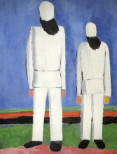 Копия картины "две мужские фигуры" художника "малевич казимир"