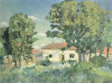 Копия картины "пейзаж с белыми домами" художника "малевич казимир"
