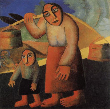 Картина "крестьянка с ведрами и ребенком" художника "малевич казимир"
