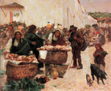 Картина "the bakers, a market in figueir&#243;" художника "мальоа жозе"