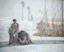 Копия картины "winter landscape" художника "мальчевский яцек"