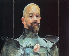 Репродукция картины "self-portrait in armour" художника "мальчевский яцек"