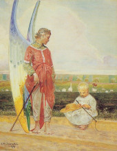 Картина "angel and the little shepherd boy" художника "мальчевский яцек"