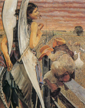 Копия картины "angel and the little shepherd boy" художника "мальчевский яцек"