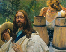 Копия картины "christ and samaritan woman" художника "мальчевский яцек"