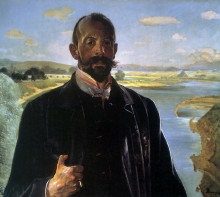 Картина "self-portrait, vistula river behind" художника "мальчевский яцек"