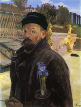 Копия картины "self-portrait with hyacinth" художника "мальчевский яцек"