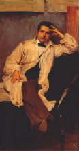Репродукция картины "portrait of k. a. somov" художника "малявин филипп"
