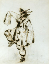 Репродукция картины "pierrot dancing" художника "мане эдуард"