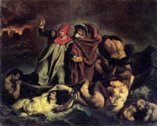 Репродукция картины "the barque of dante (copy after delacroix)" художника "мане эдуард"