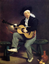 Копия картины "испанский гитарист" художника "мане эдуард"