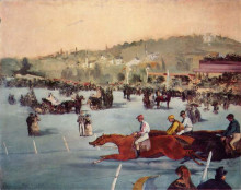 Репродукция картины "the races in the bois de boulogne" художника "мане эдуард"