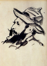 Репродукция картины "head of a man (claude monet)" художника "мане эдуард"