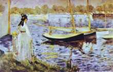 Картина "the banks of the seine at argenteuil" художника "мане эдуард"