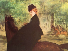 Репродукция картины "the horsewoman" художника "мане эдуард"