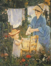 Репродукция картины "the laundry" художника "мане эдуард"